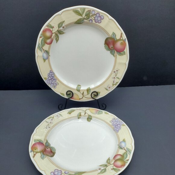 Noritake Homecraft Fruit Canyon Dinner Plates Fruit Pattern Rim Dinner Plates - Picture 1 of 6